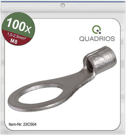 Quadrios 23C504 Ringkabelschoen Dwarsdoorsnede (max.): 2.5 mm² Gat diameter: 8.5 mm Ongeïsoleerd 100 stuk(s)