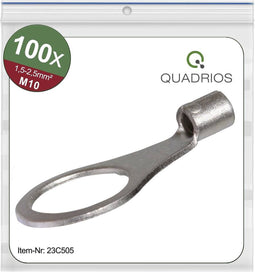 Quadrios 23C505 Ringkabelschoen Dwarsdoorsnede (max.): 2.5 mm² Gat diameter: 10.5 mm Ongeïsoleerd 100 stuk(s)