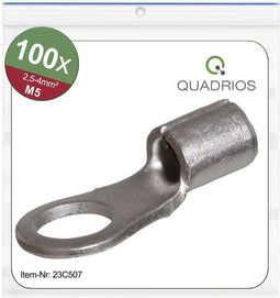 Quadrios 23C507 Ringkabelschoen Dwarsdoorsnede (max.): 4 mm² Gat diameter: 5.3 mm Ongeïsoleerd 100 stuk(s)