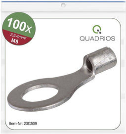 Quadrios 23C509 Ringkabelschoen Dwarsdoorsnede (max.): 4 mm² Gat diameter: 8.5 mm Ongeïsoleerd 100 stuk(s)