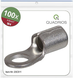 Quadrios 23C511 Ringkabelschoen Dwarsdoorsnede (max.): 6 mm² Gat diameter: 4.3 mm Ongeïsoleerd 100 stuk(s)