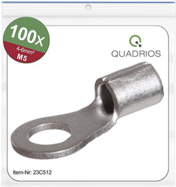 Quadrios 23C512 Ringkabelschoen Dwarsdoorsnede (max.): 6 mm² Gat diameter: 5.3 mm Ongeïsoleerd 100 stuk(s)