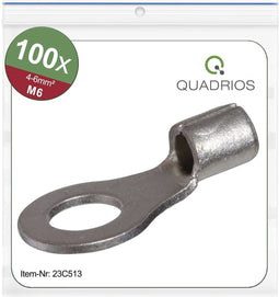 Quadrios 23C513 Ringkabelschoen Dwarsdoorsnede (max.): 6 mm² Gat diameter: 6.5 mm Ongeïsoleerd 100 stuk(s)