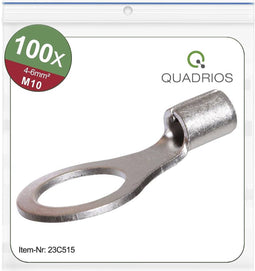 Quadrios 23C515 Ringkabelschoen Dwarsdoorsnede (max.): 6 mm² Gat diameter: 10.5 mm Ongeïsoleerd 100 stuk(s)