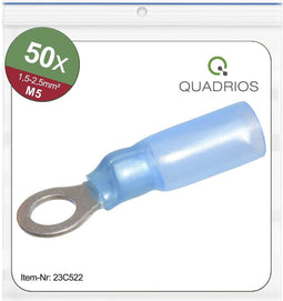 Quadrios 23C522 Ringkabelschoen Dwarsdoorsnede (max.): 2.5 mm² Gat diameter: 5.3 mm Deels geïsoleerd Blauw 50 stuk(s)
