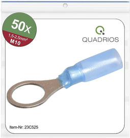 Quadrios 23C525 Ringkabelschoen Dwarsdoorsnede (max.): 2.5 mm² Gat diameter: 10.5 mm Deels geïsoleerd Blauw 50 stuk(s)