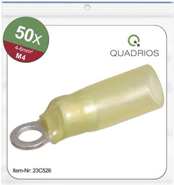 Quadrios 23C526 Ringkabelschoen Dwarsdoorsnede (max.): 6 mm² Gat diameter: 4.3 mm Deels geïsoleerd Geel 50 stuk(s)