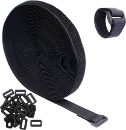 Quadrios 23CA190 Klittenband Om te bundelen Haak- en lusdeel (l x b) 10 m x 20 mm Zwart 10 m