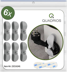 Quadrios 23CA246 Kabelhouder Zelfklevend 23CA246 Grijs 6 stuk(s)