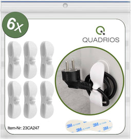 Quadrios 23CA247 Kabelhouder Zelfklevend 23CA247 Wit 6 stuk(s)