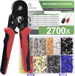 Quadrios 23T045 Assortiment adereindhulzen 0.5 mm², 0.75 mm², 1 mm², 1.5 mm², 2.5 mm², 4 mm², 6 mm², 10 mm² Deels geïso