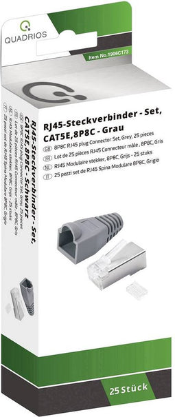Quadrios RJ-45 connectorset CAT 5e Stekker, recht 25 stuk(s)