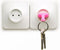 Qualy sleutelhouder stopcontact Unplug - Kleur - Roze