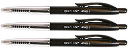 Balpen Quantore drukknop zwart medium