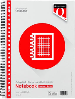 Quantore Collegeblok A4 - Geruit - 5 mm - 23-gaats