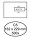 Quantore - Envelop 162x229mm venster 4x11cm rechts zelfkl 500s