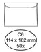 Quantore - Envelop bank C6 114x162mm wit 50 stuks