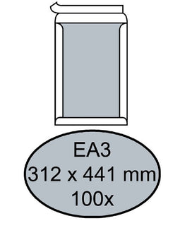 Quantore - Envelop bordrug EA3 312x441mm zelfklevend wit 100 stuks