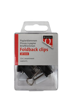 Quantore - Foldback clips 19 mm assorti 12 stuks