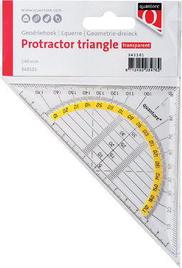 Quantore - Geodriehoek 140mm transparant | 20 stuks