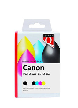 Quantore - Inktcartridge canon pgi-550xl cli-551xl zwart + 4 kleuren