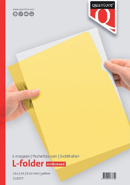 Quantore - Insteekmap l-model a4 pp 0.12mm geel 25 stuks
