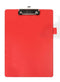Quantore - Klembord a4 rood met 100mm klem + penlus | 12 stuks