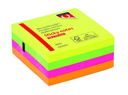 Quantore - Memoblok 76x76mm neon kleuren assorti 4 kleuren | 6 stuks