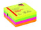 Quantore - Memoblok 76x76mm neon kleuren assorti 4 kleuren | 6 stuks