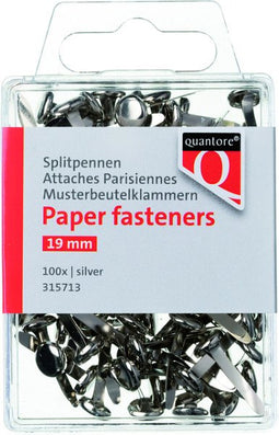 Quantore - Splitpen blister 19mm zilver 100 stuks