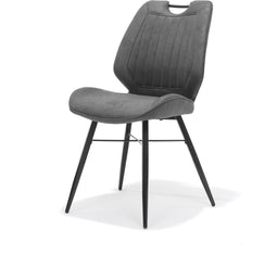 Quattro - Eetkamerstoel - 51 x 64 x 91 cm - Soft - Antraciet