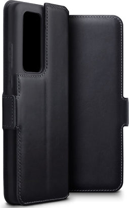Qubits - lederen slim folio wallet hoes - Geschikt voor Huawei P40 Pro - Zwart