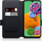 Qubits - lederen slim folio wallet hoes - Geschikt voor Samsung Galaxy A90 - Zwart