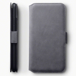 Qubits - lederen slim folio wallet hoes - iPhone XS Max - grijs