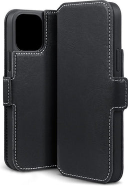 Qubits - slim wallet hoes - Geschikt voor iPhone 12 / Geschikt voor iPhone 12 Pro - Zwart