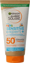 Garnier Ambre Solaire Sensitive Expert Kids Beschermende Melk SPF 50+ - Hypoallergene Zonnebrand voor de Kinderhuid met Ceramide Protect - 175ml