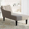 vidaXL - Chaise - longue - met - rechterarmleuning - stof - taupe