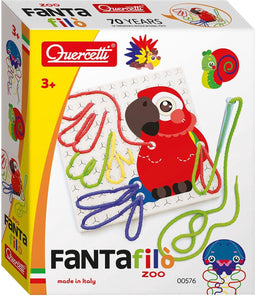 Quercetti Fanta Filo Dierentuin Veters Rijgen, 14dlg.