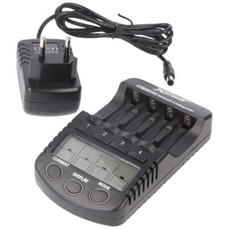 Quick charger with LCD display, for 1.2V NiMH AA Mignon, AAA Micro battery