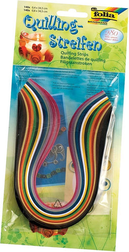 Quilling stroken Folia 0.4x34.5cm en 0.8x34.5cm 280stuks assorti