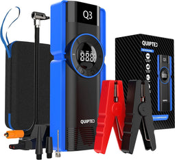 Quipted Q3 12V Jumpstarter voor Auto - 2500A 20.000 mAh - Met Compressor - 6 in 1 Starthulp met Powerbank - LED Zaklamp en SOS Noodlicht