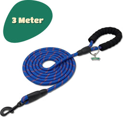 Mister Mill Reflecterende Hondenriem 3 Meter Marine Blauw - Honden Riem - Hondenlijn - Honden Lijn