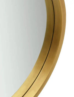 Wandspiegel met band Ø 35 cm goudkleurig