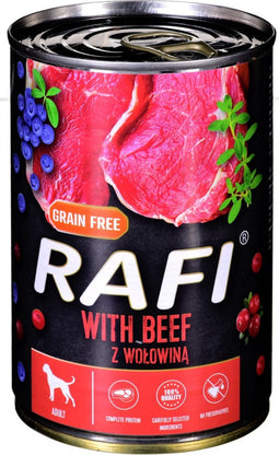 Dolina Noteci Rafi met rundvlees, cranberry en bosbes - nat hondenvoer - 400g