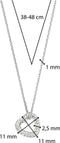 TI SENTO Dames Ketting - 925 zilver - Zirconia wit - Maat 42 - 34022ZI