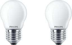 Philips energiezuinige LED Kogellamp Mat - 40 W - E27 - warmwit licht - 2 stuks - Bespaar op energiekosten