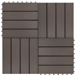 vidaXL - Terrastegels - 30x30 - cm - 1 - m² - HKC - donkerbruin - 11 - st