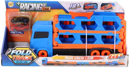 Pop-up auto transporter met 2 metal auto's.