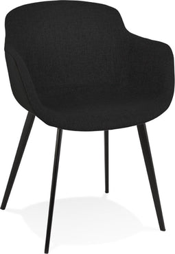 Alterego Riga - Zwart Stof - Met Armleuningen - 59x54x80cm