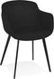 Alterego Riga - Zwart Stof - Met Armleuningen - 59x54x80cm